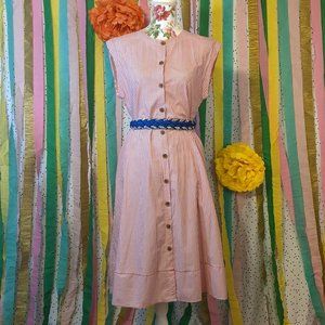 Popsugar Red and White Pinstriped Dress - Size M